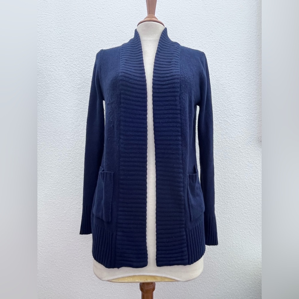Ambiance Dark Blue Open Front‎ Cardigan